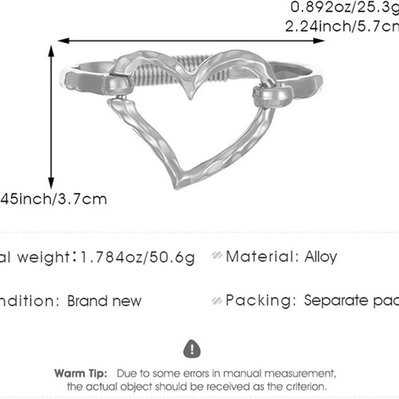 Chunky Gold Heart Cross Cuff Bracelet for Women, Hammered Handmade Jewelry - Picture 7 of 7